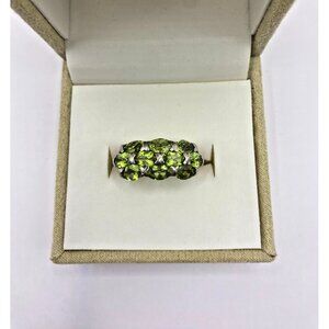 925 Silver Ring Size 6.5 Peridot, Light Green Stone